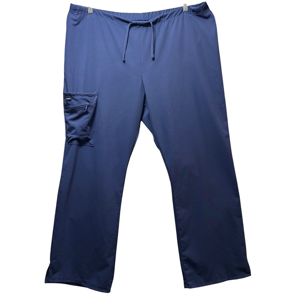 Jockey Scrub Pants 2X Navy Blue Drawstring Cargo Pocket Comfort‎ Fit